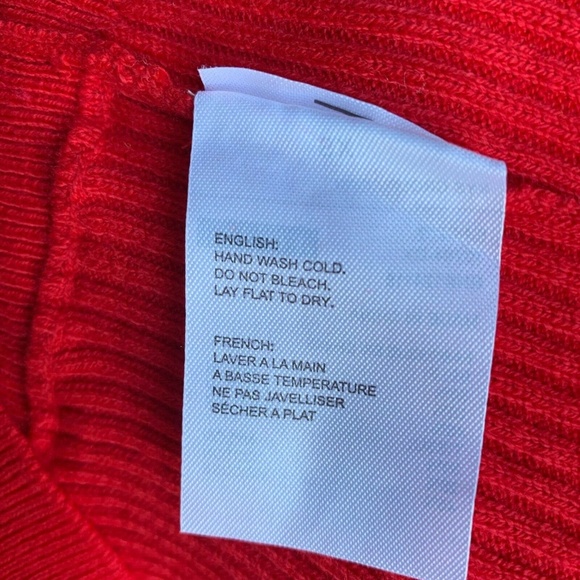 Elodie Sweater Red Ribbed Wrap Vneck Size XS - Picture 5 of 5